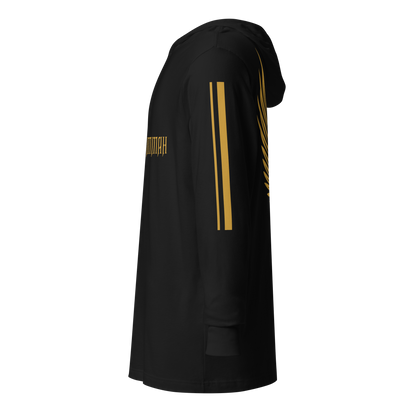 MEN's Hooded Long-Sleeve - RISE OF UMMAH (Back Wings/Arm Stripes) - Gold/White