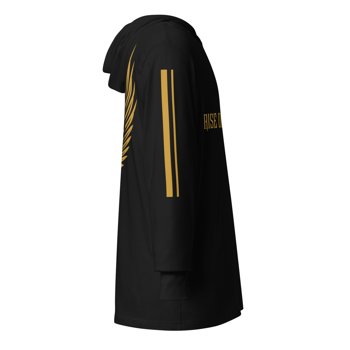 MEN's Hooded Long-Sleeve - RISE OF UMMAH (Back Wings/Arm Stripes) - Gold/White