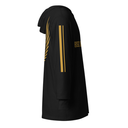 MEN's Hooded Long-Sleeve - RISE OF UMMAH (Back Wings/Arm Stripes) - Gold/White