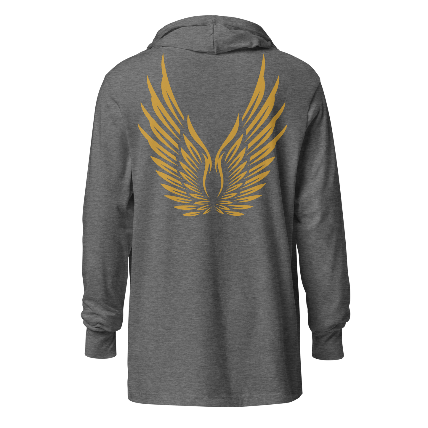 MEN's Hooded Long-Sleeve - RISE OF UMMAH (Back Wings) - Gold/White