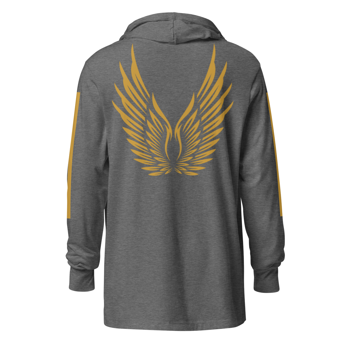 MEN's Hooded Long-Sleeve - RISE OF UMMAH (Back Wings/Arm Stripes) - Gold/White