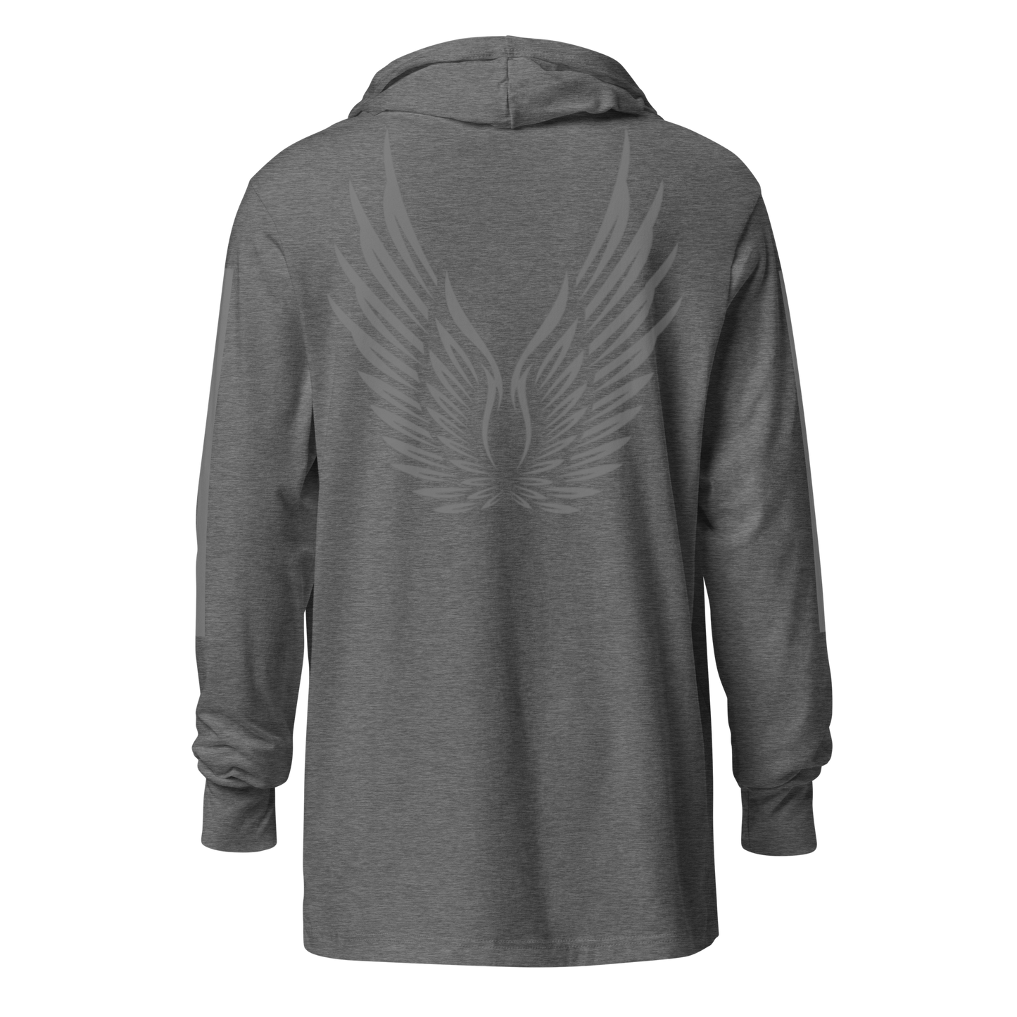 MEN's Hooded Long-Sleeve - RISE OF UMMAH (Back Wings/Arm Stripes) - Silver/White