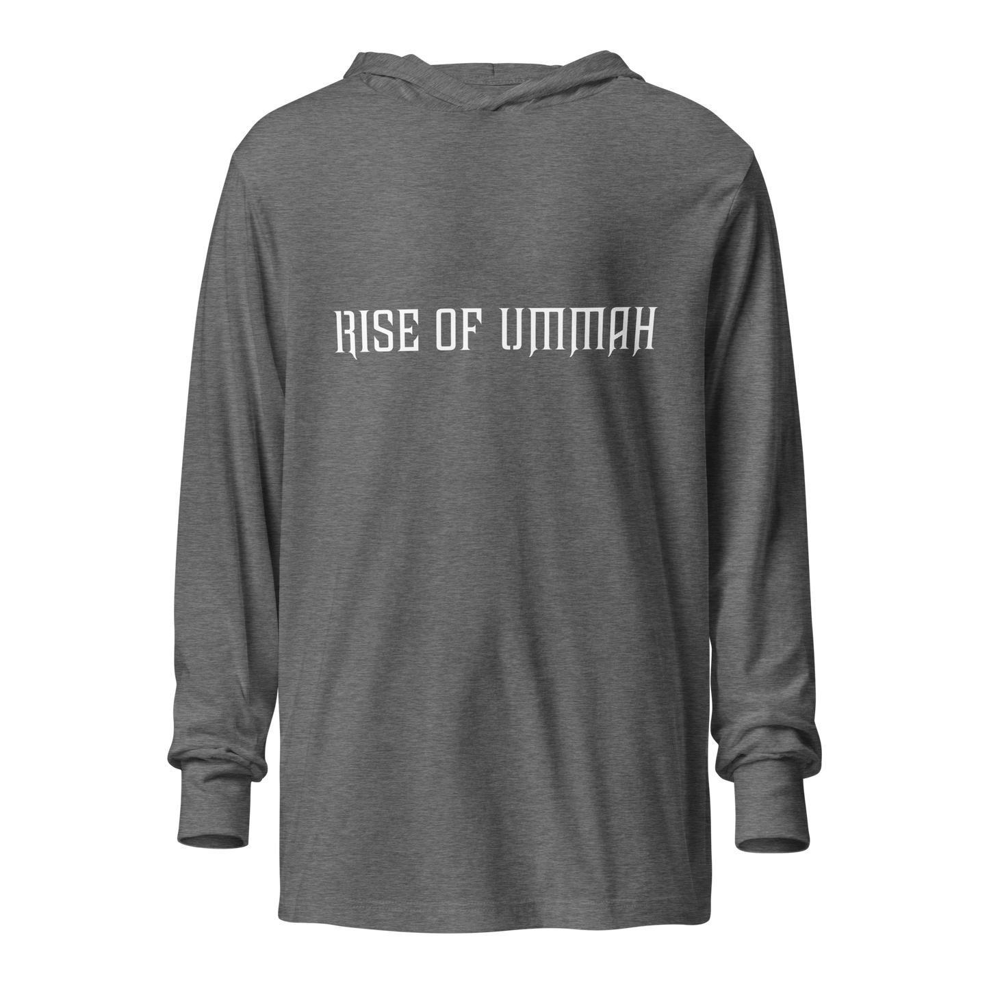 MEN's Hooded Long-Sleeve - RISE OF UMMAH (Back Wings) - Gold/White