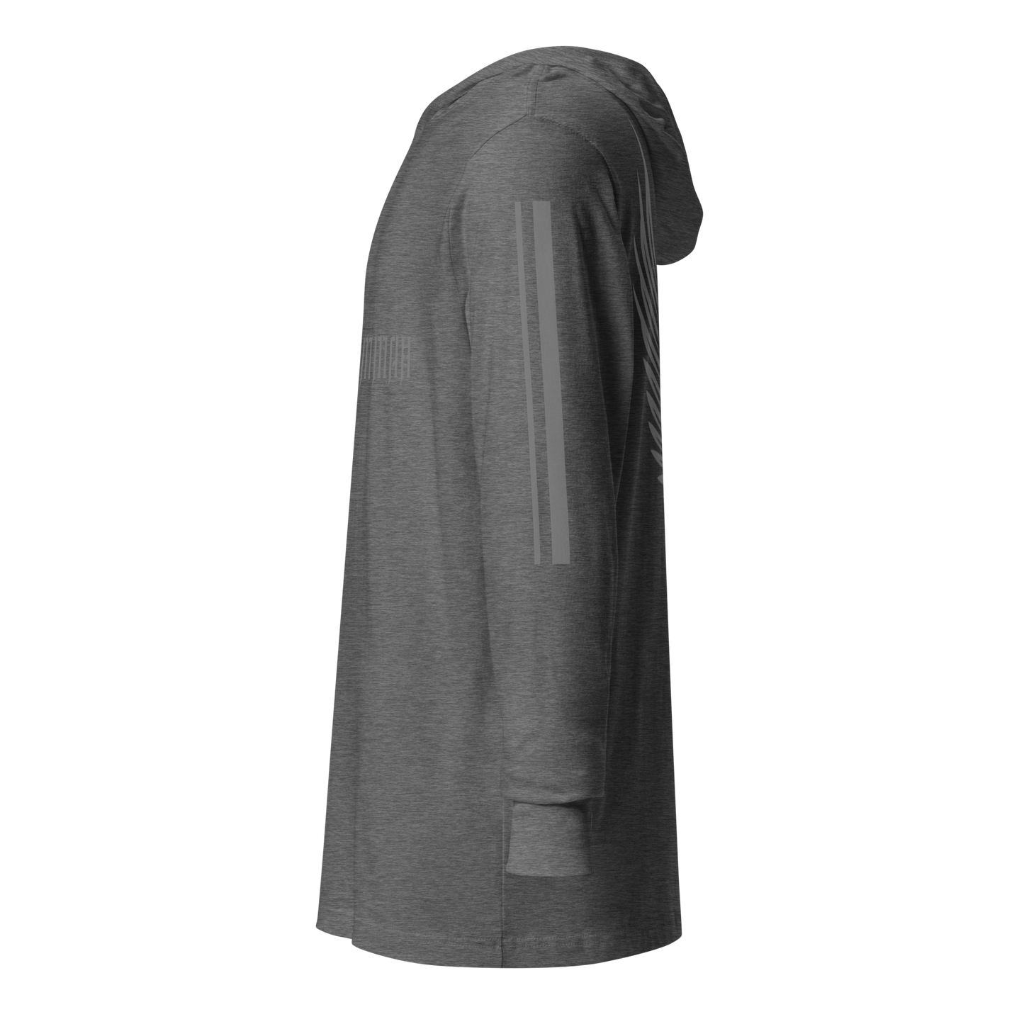 MEN's Hooded Long-Sleeve - RISE OF UMMAH (Back Wings/Arm Stripes) - Silver/White