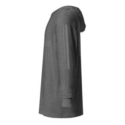 MEN's Hooded Long-Sleeve - RISE OF UMMAH (Back Wings/Arm Stripes) - Silver/White