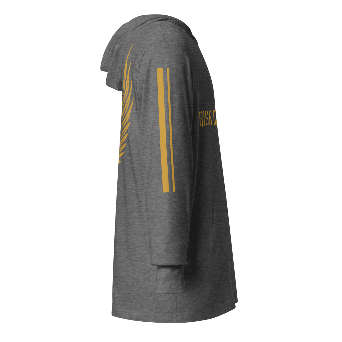 MEN's Hooded Long-Sleeve - RISE OF UMMAH (Back Wings/Arm Stripes) - Gold/White