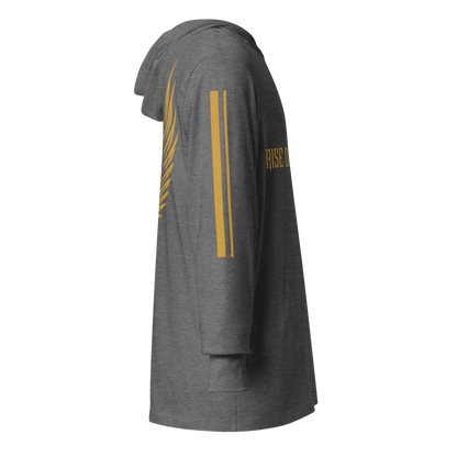 MEN's Hooded Long-Sleeve - RISE OF UMMAH (Back Wings/Arm Stripes) - Gold/White