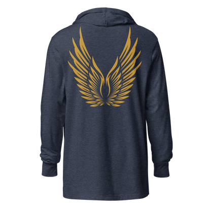 MEN's Hooded Long-Sleeve - RISE OF UMMAH (Back Wings) - Gold/White