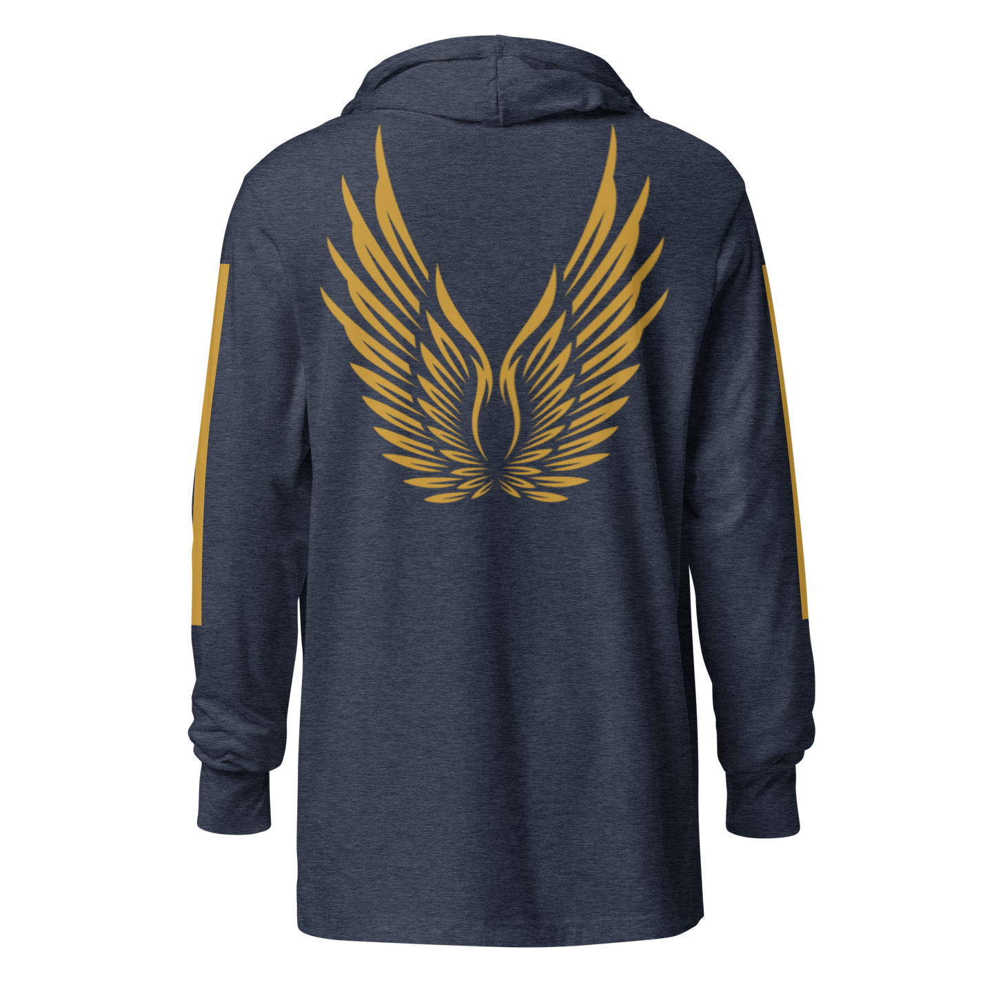 MEN's Hooded Long-Sleeve - RISE OF UMMAH (Back Wings/Arm Stripes) - Gold/White