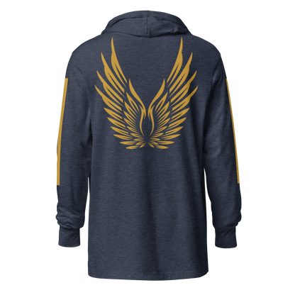 MEN's Hooded Long-Sleeve - RISE OF UMMAH (Back Wings/Arm Stripes) - Gold/White