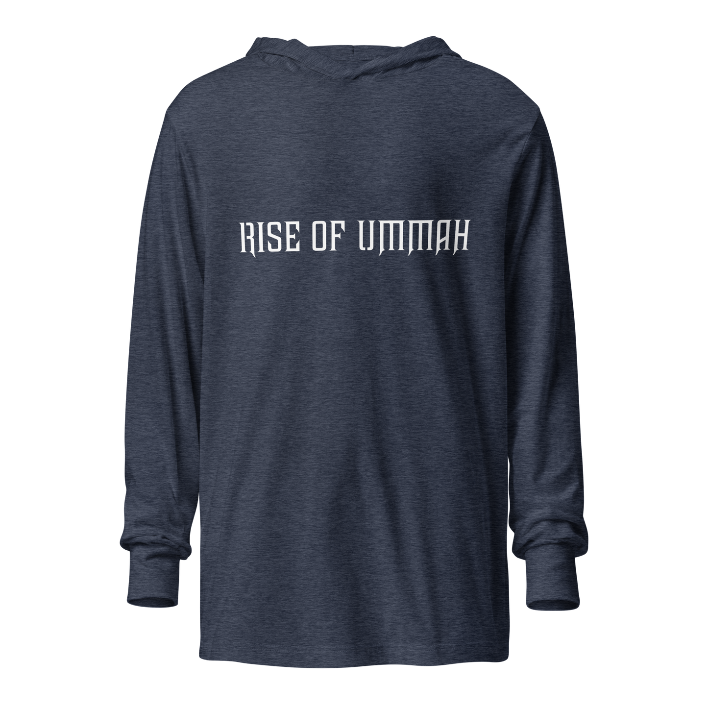 MEN's Hooded Long-Sleeve - RISE OF UMMAH (Back Wings) - Gold/White