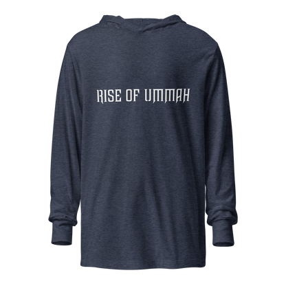 MEN's Hooded Long-Sleeve - RISE OF UMMAH (Back Wings) - Gold/White