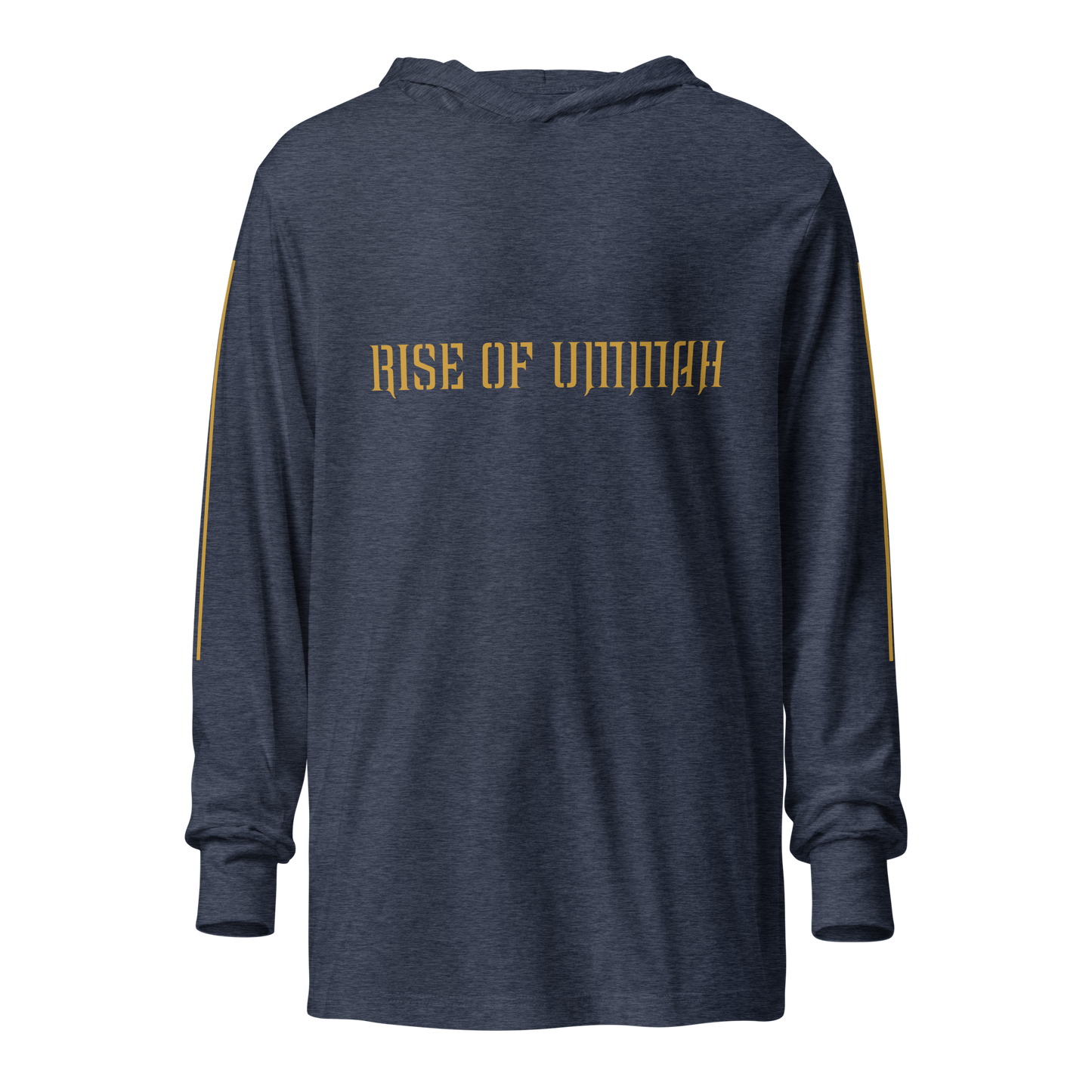 MEN's Hooded Long-Sleeve - RISE OF UMMAH (Back Wings/Arm Stripes) - Gold/White