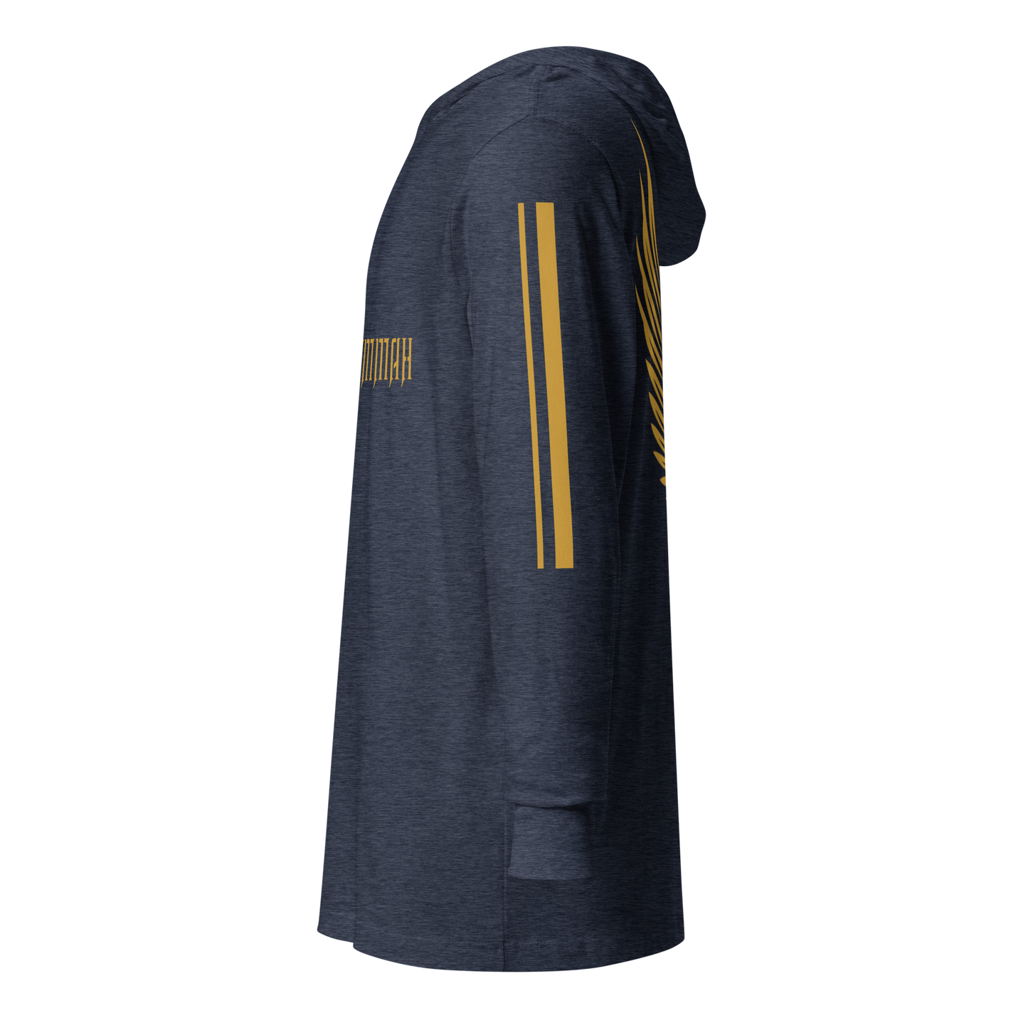 MEN's Hooded Long-Sleeve - RISE OF UMMAH (Back Wings/Arm Stripes) - Gold/White