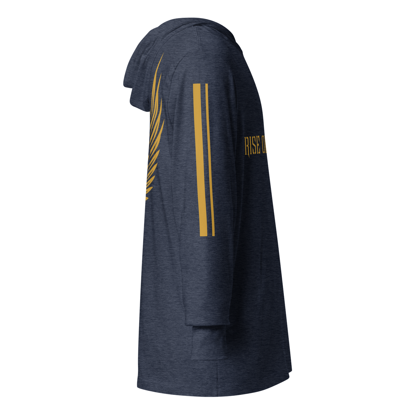 MEN's Hooded Long-Sleeve - RISE OF UMMAH (Back Wings/Arm Stripes) - Gold/White