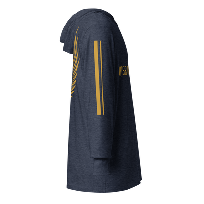 MEN's Hooded Long-Sleeve - RISE OF UMMAH (Back Wings/Arm Stripes) - Gold/White