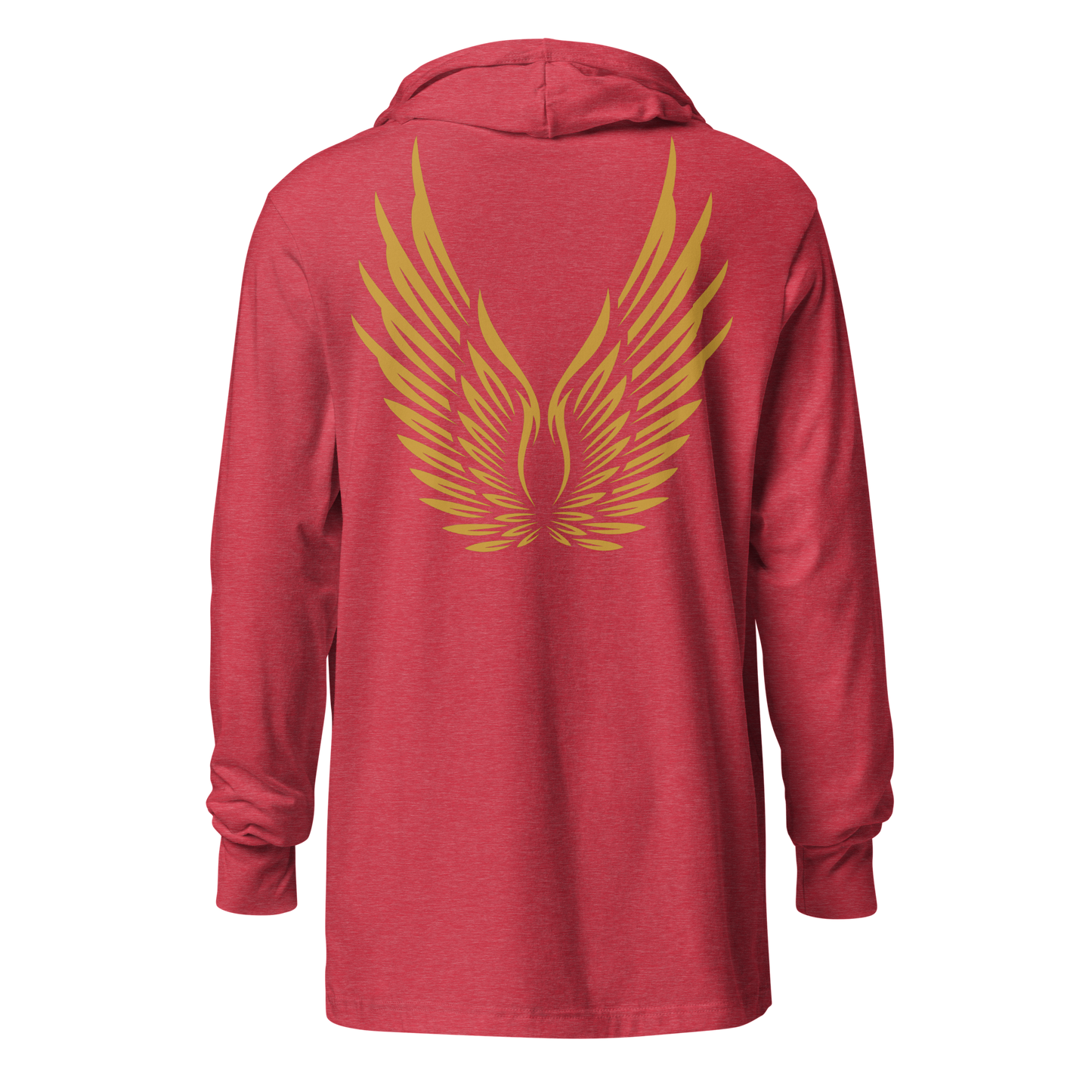 MEN's Hooded Long-Sleeve - RISE OF UMMAH (Back Wings) - Gold/White