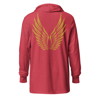 MEN's Hooded Long-Sleeve - RISE OF UMMAH (Back Wings) - Gold/White