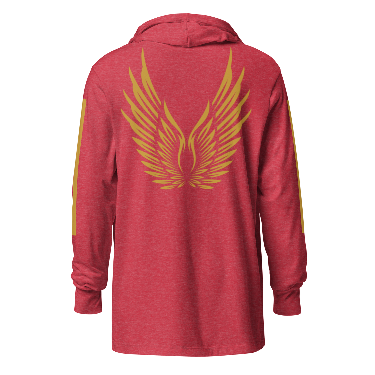 MEN's Hooded Long-Sleeve - RISE OF UMMAH (Back Wings/Arm Stripes) - Gold/White