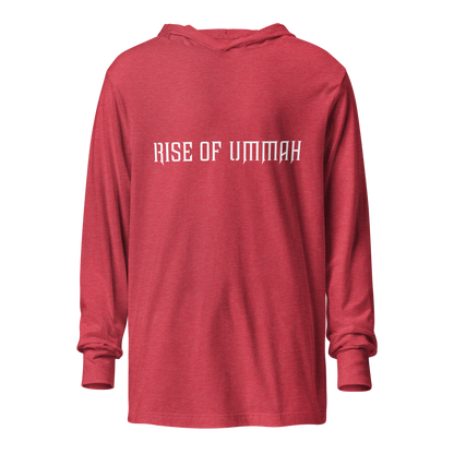 MEN's Hooded Long-Sleeve - RISE OF UMMAH (Back Wings) - Gold/White