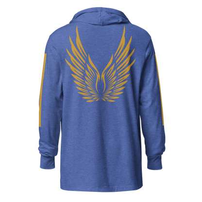 MEN's Hooded Long-Sleeve - RISE OF UMMAH (Back Wings/Arm Stripes) - Gold/White