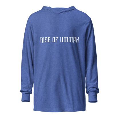 MEN's Hooded Long-Sleeve - RISE OF UMMAH (Back Wings) - Gold/White