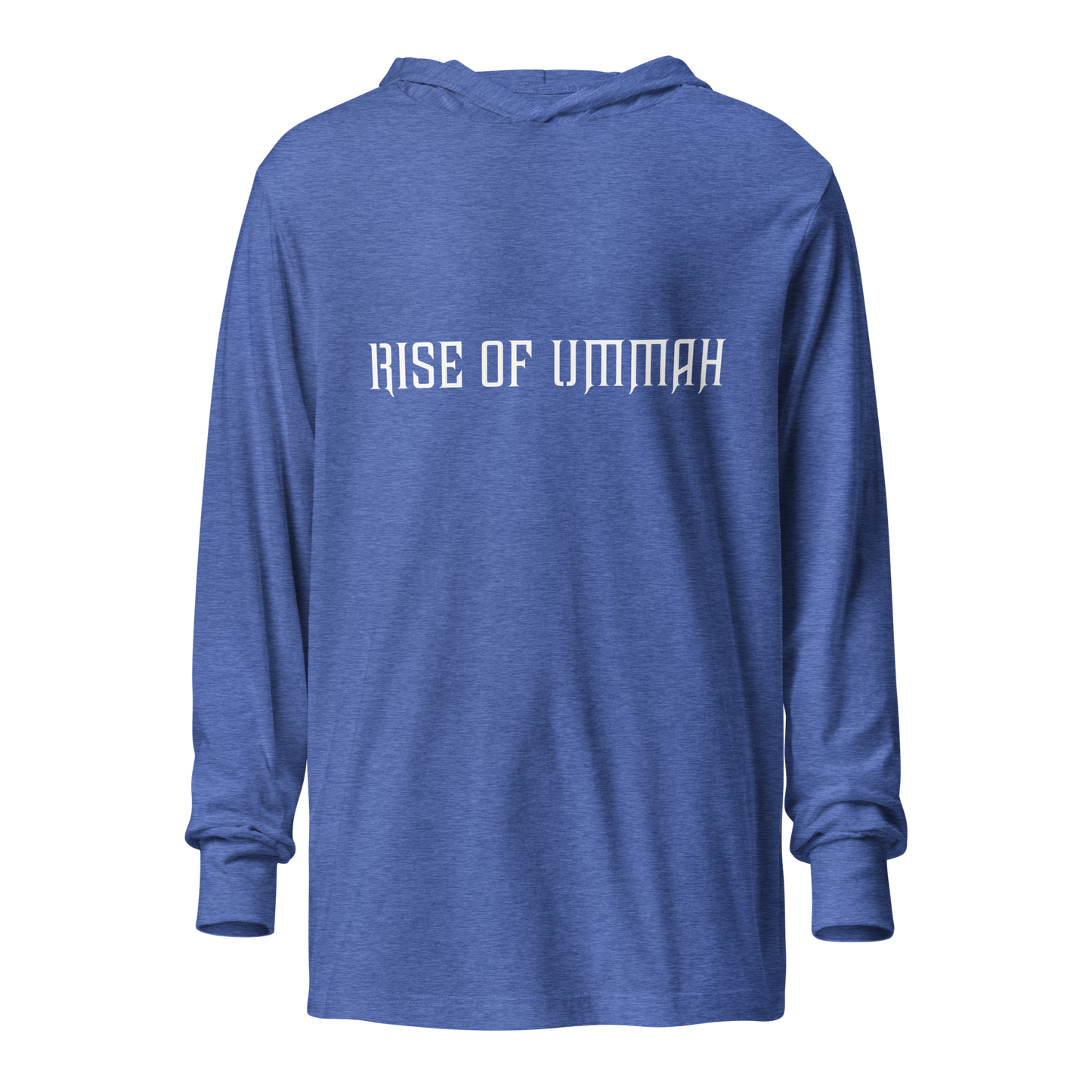 MEN's Hooded Long-Sleeve - RISE OF UMMAH (Back Wings) - Silver/White