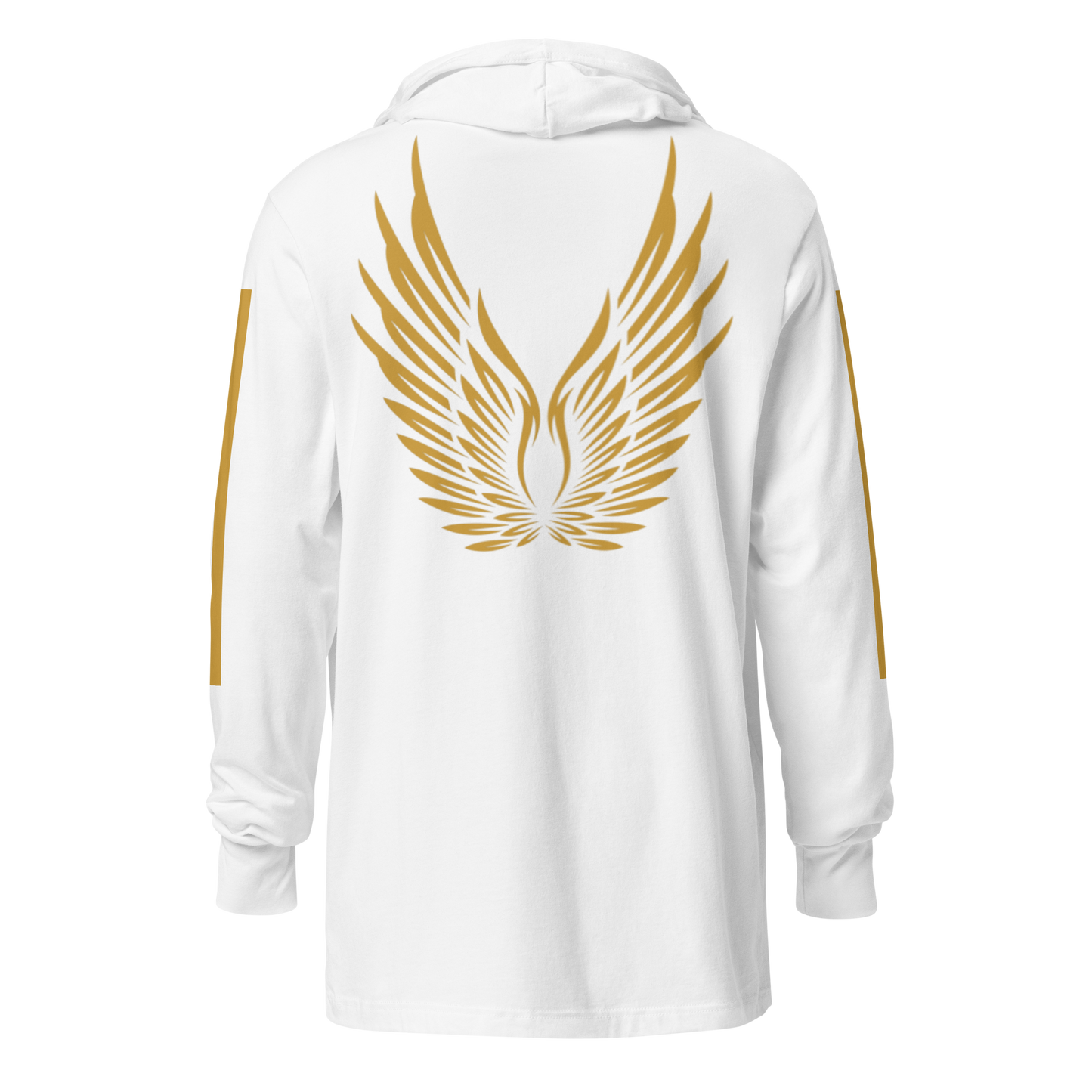 MEN's Hooded Long-Sleeve - RISE OF UMMAH (Back Wings/Arm Stripes) - Gold/White