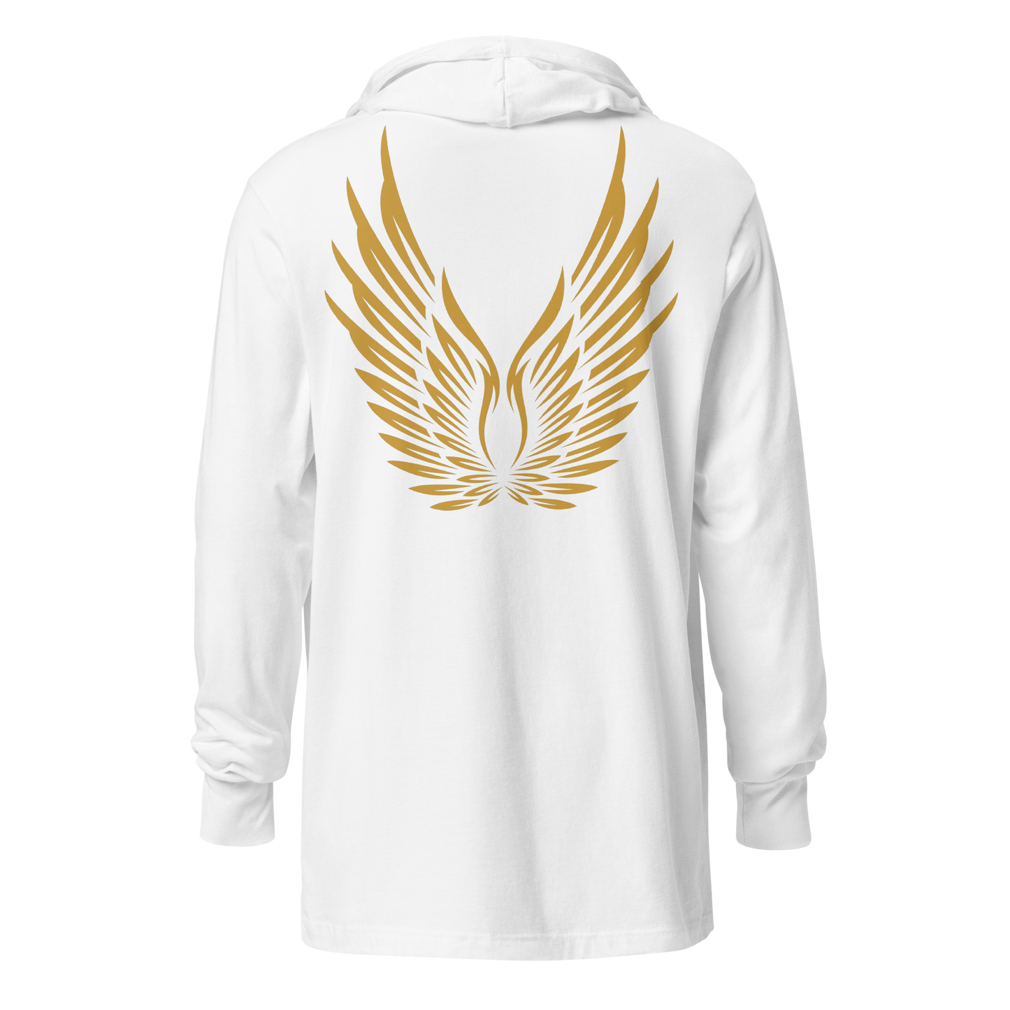 MEN's Hooded Long-Sleeve - RISE OF UMMAH (Back Wings) - Gold/White