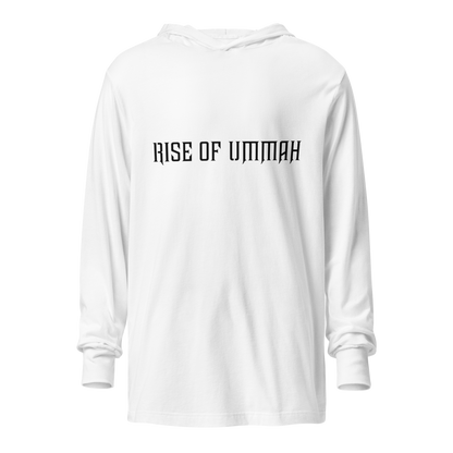 MEN's Hooded Long-Sleeve - RISE OF UMMAH (Back Wings) - Gold/White