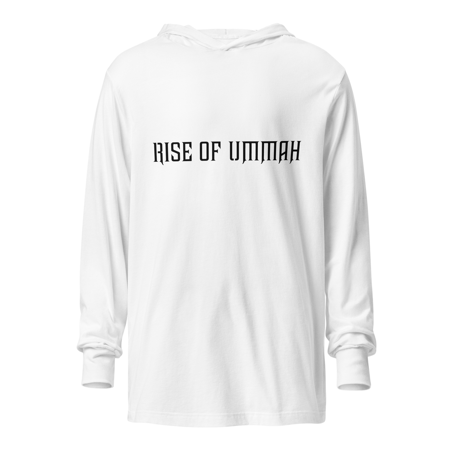 MEN's Hooded Long-Sleeve - RISE OF UMMAH (Back Wings) - Gold/White