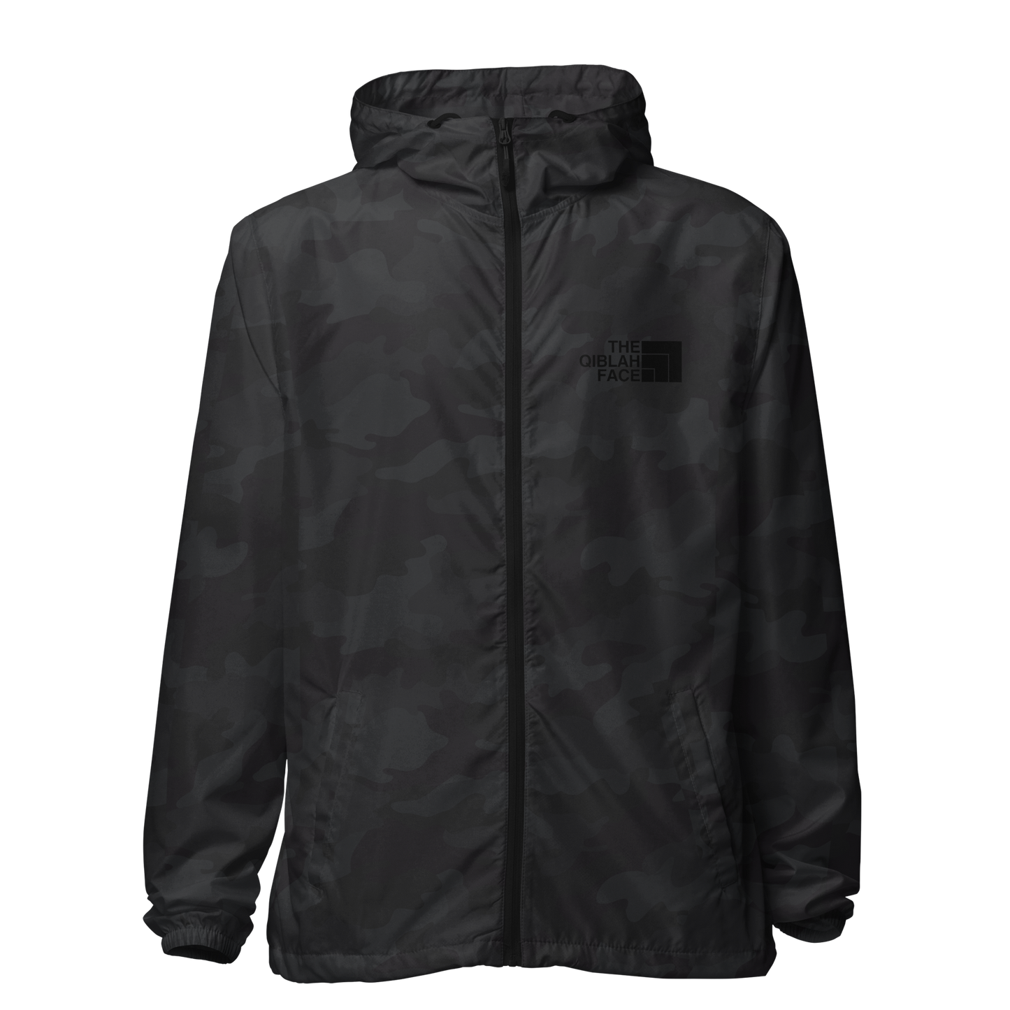 JACKET Lightweight Zip Windbreaker - THE QIBLAH FACE - Black