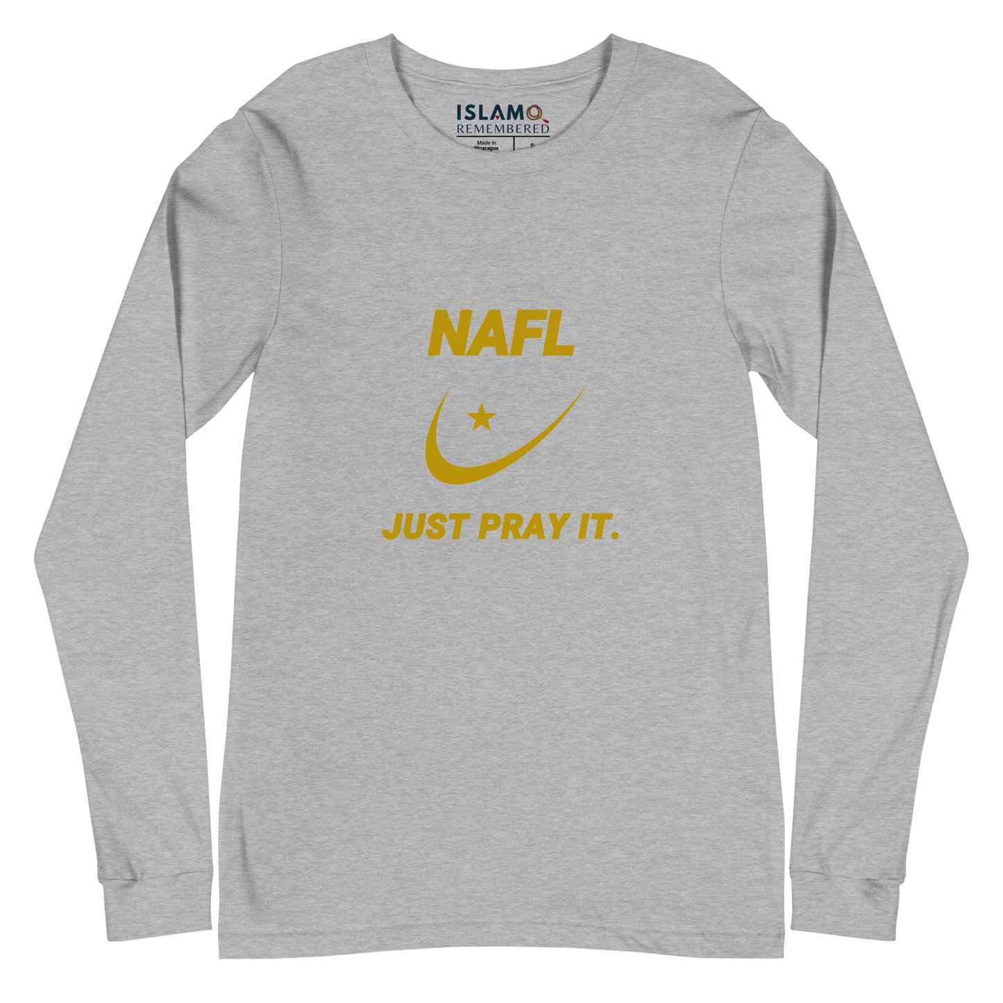 ADULT Long Sleeve Shirt - NAFL JUST PRAY IT w/ Logo - Gold