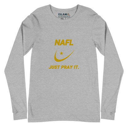 ADULT Long Sleeve Shirt - NAFL JUST PRAY IT w/ Logo - Gold