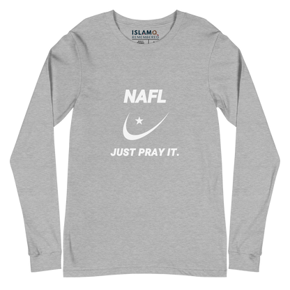 ADULT Long Sleeve Shirt - NAFL JUST PRAY IT w/ Logo - White