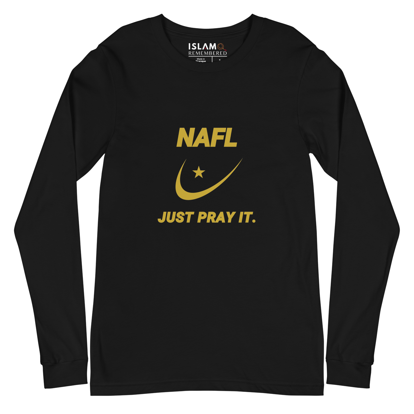 ADULT Long Sleeve Shirt - NAFL JUST PRAY IT w/ Logo - Gold