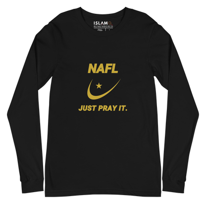 ADULT Long Sleeve Shirt - NAFL JUST PRAY IT w/ Logo - Gold