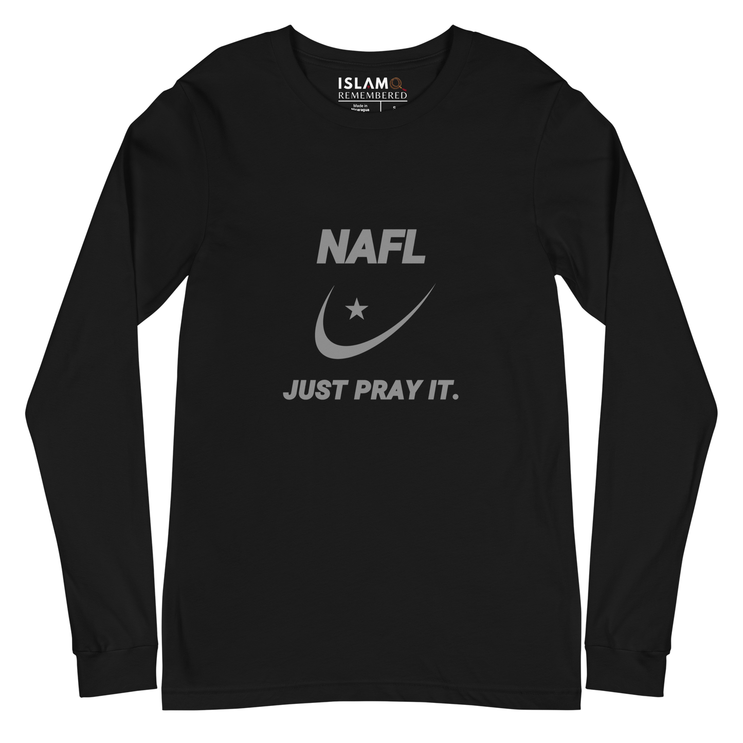 ADULT Long Sleeve Shirt - NAFL JUST PRAY IT w/ Logo - Silver