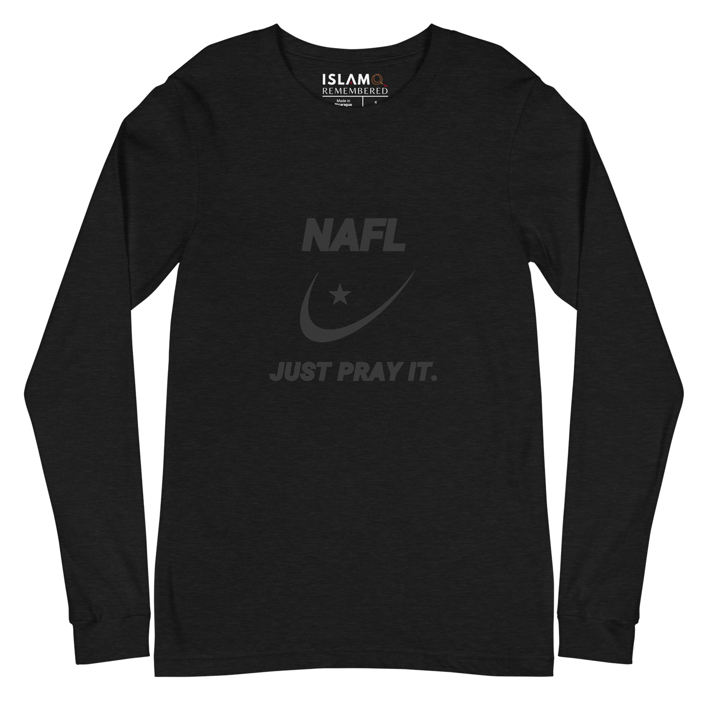ADULT Long Sleeve Shirt - NAFL JUST PRAY IT w/ Logo - Black