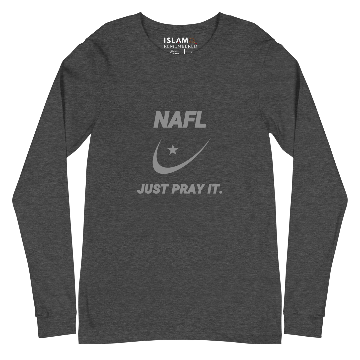 ADULT Long Sleeve Shirt - NAFL JUST PRAY IT w/ Logo - Silver