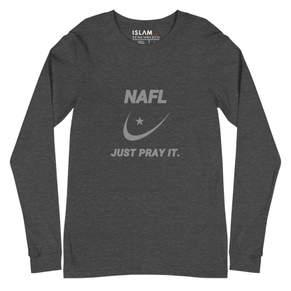 ADULT Long Sleeve Shirt - NAFL JUST PRAY IT w/ Logo - Silver