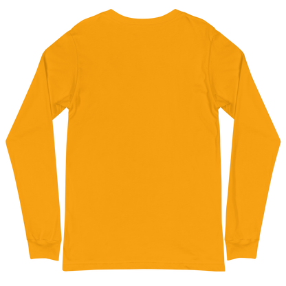 ADULT Long Sleeve Shirt - TAKBEERLAND FULL LOGO (Centered/Medium) - Gold