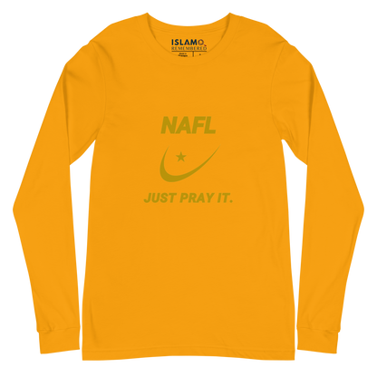 ADULT Long Sleeve Shirt - NAFL JUST PRAY IT w/ Logo - Gold