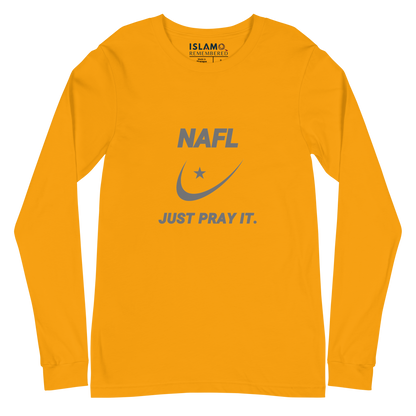 ADULT Long Sleeve Shirt - NAFL JUST PRAY IT w/ Logo - Silver