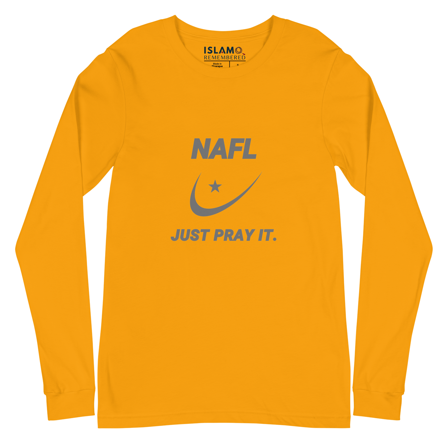 ADULT Long Sleeve Shirt - NAFL JUST PRAY IT w/ Logo - Silver