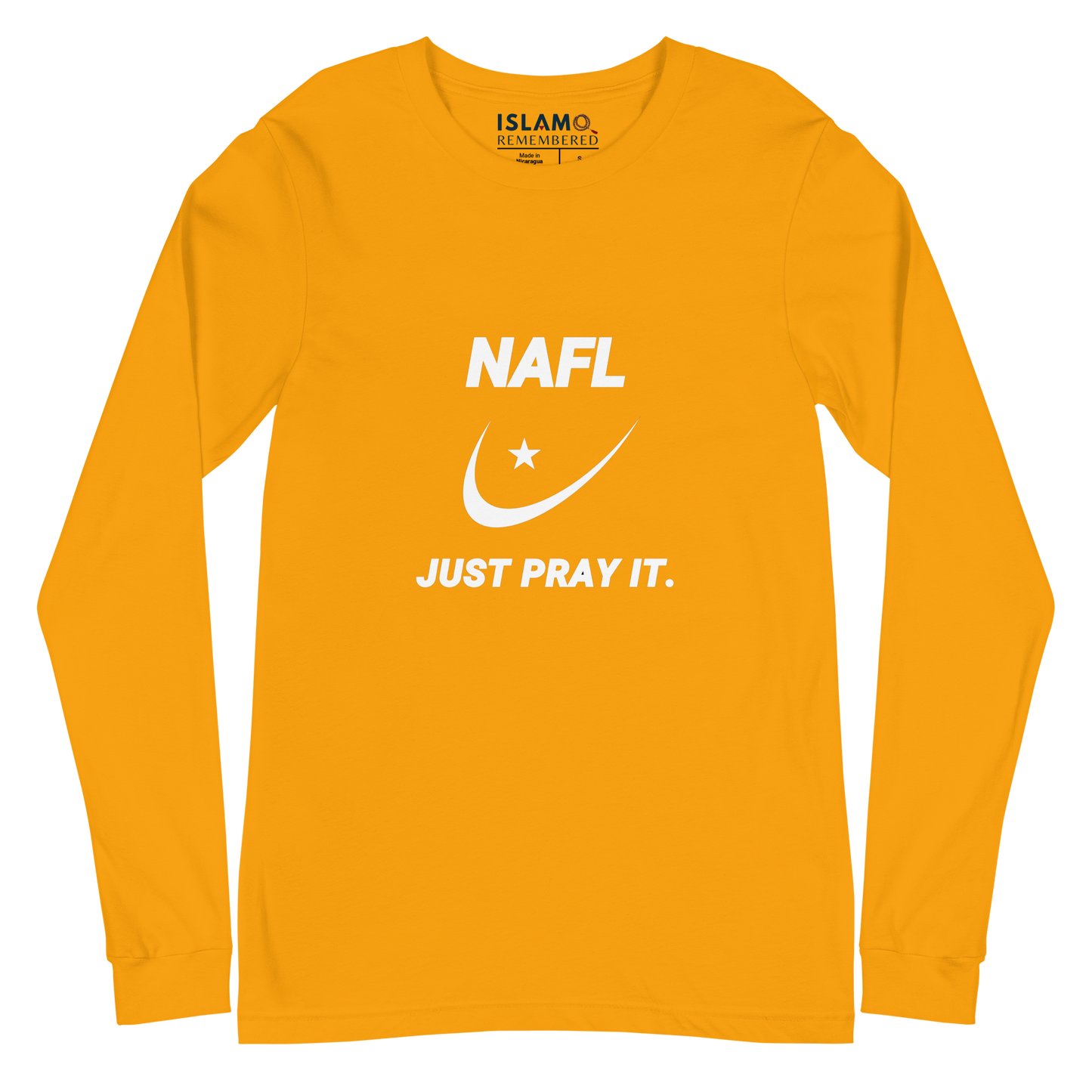 ADULT Long Sleeve Shirt - NAFL JUST PRAY IT w/ Logo - White