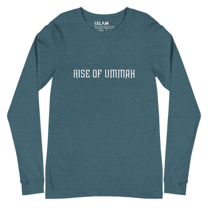 ADULT Long Sleeve Shirt - RISE OF UMMAH (Large Back Wings) - Silver/White