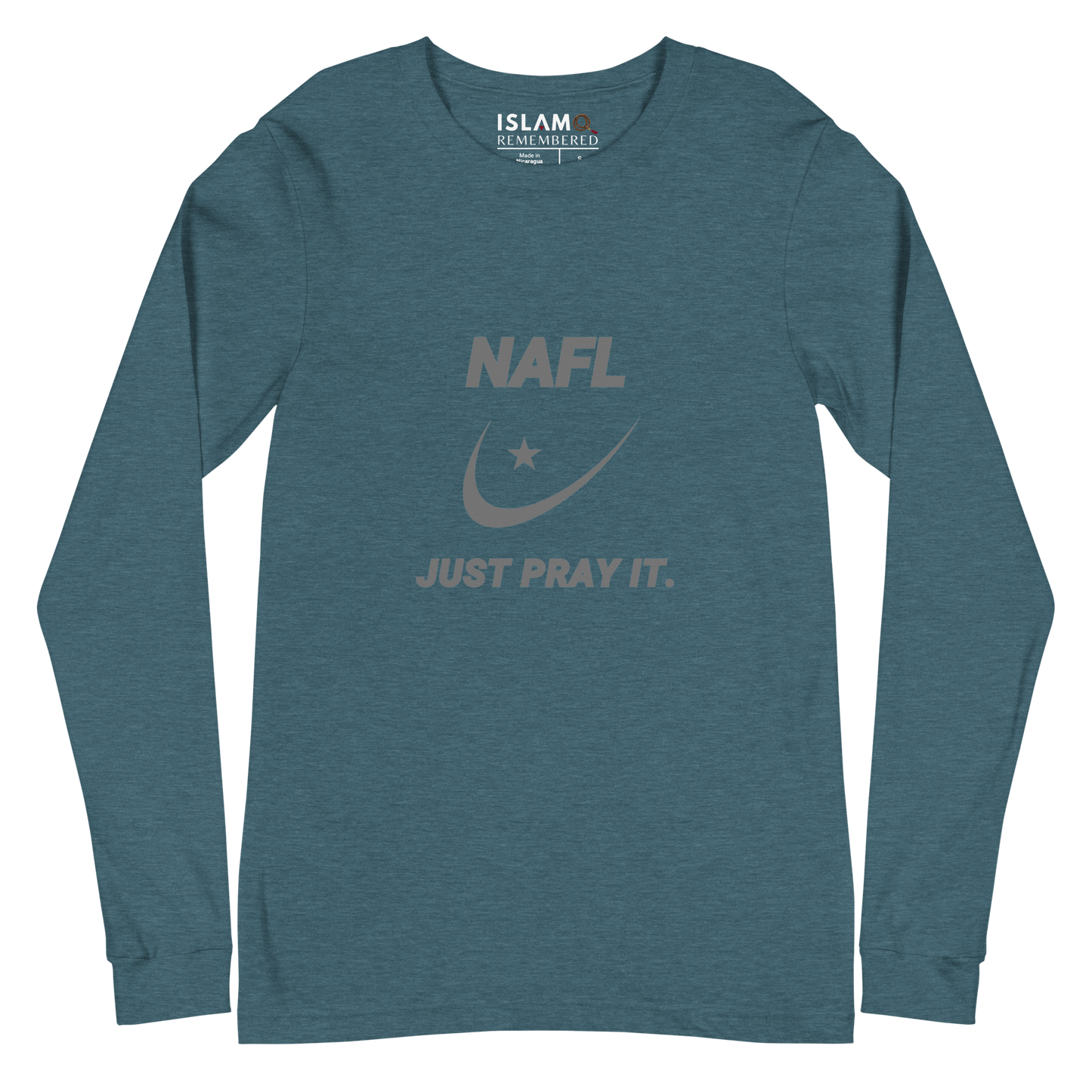 ADULT Long Sleeve Shirt - NAFL JUST PRAY IT w/ Logo - Silver