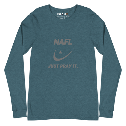 ADULT Long Sleeve Shirt - NAFL JUST PRAY IT w/ Logo - Silver