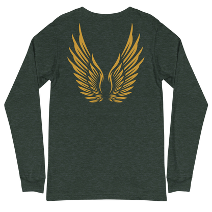 ADULT Long Sleeve Shirt - RISE OF UMMAH (Large Back Wings) - Gold/White